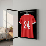 Wall Display/Case Lockable Rack 80cm Football Basketball Jersey Storage Box - Front View
