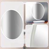 Oval Mirror LED Anti-Fog Illuminated Bathroom Living Room - Low Angle