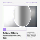 Oval Mirror LED Anti-Fog Illuminated Bathroom Living Room - Extra Image