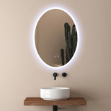 Oval Mirror LED Anti-Fog Illuminated Bathroom Living Room - Front View