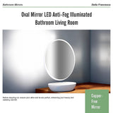 Oval Mirror LED Anti-Fog Illuminated Bathroom Living Room - Extra Image