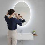 Oval Mirror LED Anti-Fog Illuminated Bathroom Living Room - 45-Degree Angle