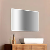 Rectangular Mirror LED Anti-Fog Illuminated Bathroom Living Room - 120x80cm - Rear View