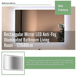 Rectangular Mirror LED Anti-Fog Illuminated Bathroom Living Room - 120x80cm - Extra Image