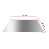Rectangular Mirror LED Anti-Fog Illuminated Bathroom Living Room - 120x80cm - Rear View