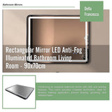 Rectangular Mirror LED Anti-Fog Illuminated Bathroom Living Room - 90x70cm - Extra Image