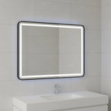 Rectangular Mirror LED Anti-Fog Illuminated Bathroom Living Room - 90x70cm
