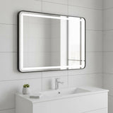 Rectangular Mirror LED Anti-Fog Illuminated Bathroom Living Room - 90x70cm - Close-Up Angle