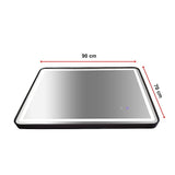 Rectangular Mirror LED Anti-Fog Illuminated Bathroom Living Room - 90x70cm - Rear View
