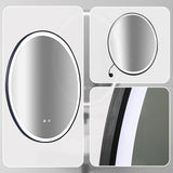 Oval Mirror LED Anti-Fog Illuminated Bathroom Living Room - Low Angle