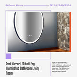 Oval Mirror LED Anti-Fog Illuminated Bathroom Living Room - Extra Image