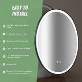 Oval Mirror LED Anti-Fog Illuminated Bathroom Living Room - Extra Image