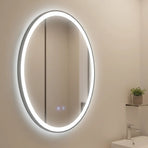Oval Mirror LED Anti-Fog Illuminated Bathroom Living Room, LED Lights