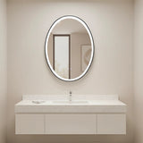 Oval Mirror LED Anti-Fog Illuminated Bathroom Living Room - Close-Up Angle