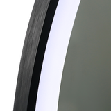 Oval Mirror LED Anti-Fog Illuminated Bathroom Living Room - Close-Up Angle