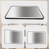 Rectangular Mirror LED Anti-Fog Illuminated Bathroom Living Room - Low Angle