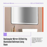 Rectangular Mirror LED Anti-Fog Illuminated Bathroom Living Room - Extra Image