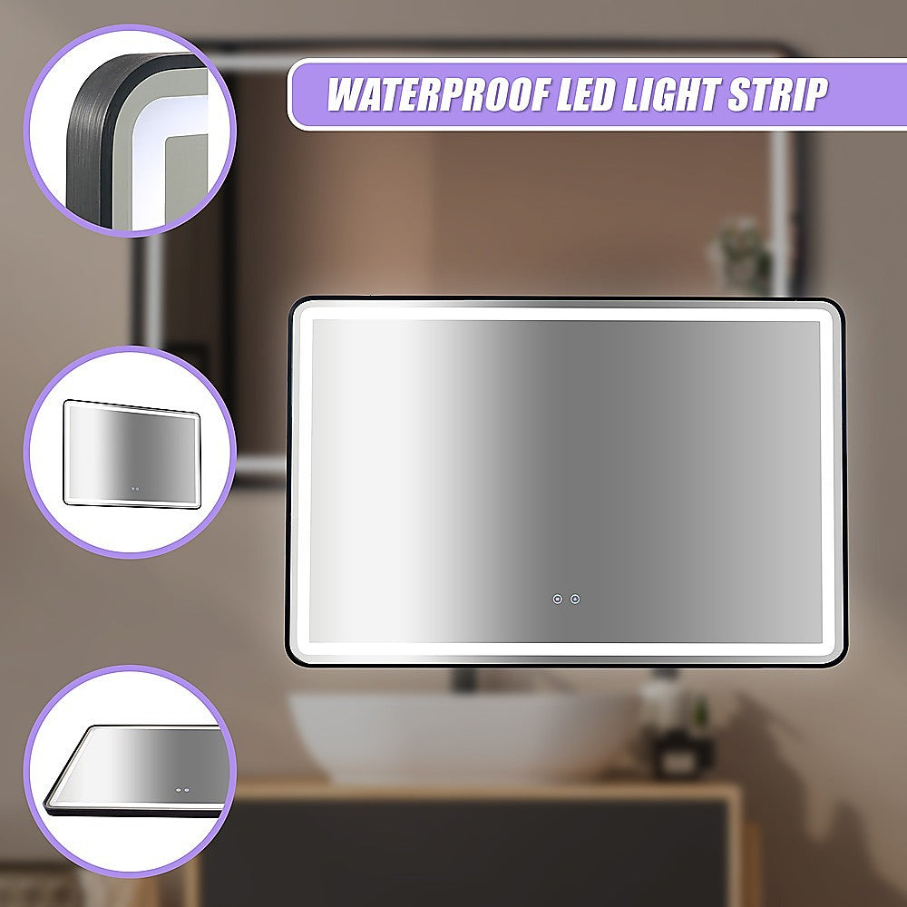 Rectangular Mirror LED Anti-Fog Illuminated Bathroom Living Room