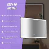 Rectangular Mirror LED Anti-Fog Illuminated Bathroom Living Room - Extra Image