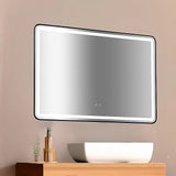Rectangular Mirror LED Anti-Fog Illuminated Bathroom Living Room - 45-Degree Angle