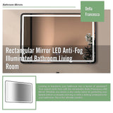 Rectangular Mirror LED Anti-Fog Illuminated Bathroom Living Room - Extra Image