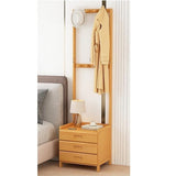 42x165cm Wooden Hall Stand Modern Style Minimalist Home Floor Coat Rack with Drawer - Side View