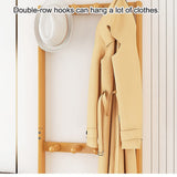 Wooden Hall Stand Floor Coat Rack with Drawer Modern Minimalist Style