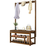 97x168cm Hallway Bench Coat Rack Stand Multifunctional Hall Shelf Entryway - Top-Down View
