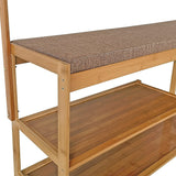 97x168cm Hallway Bench Coat Rack Stand Multifunctional Hall Shelf Entryway - Close-Up Angle