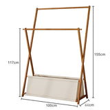 100x155cm Clothes Rail Rack Rack Garment Rack Freestanding Hanger Bedroom Clothing Rack With Lower Storage Shelf - Close-Up Angle