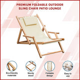 Premium Foldable Outdoor Sling Chair Patio Lounge - Side View