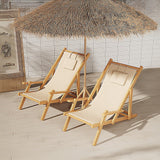 Premium Foldable Outdoor Sling Chair Patio Lounge - 45-Degree Angle