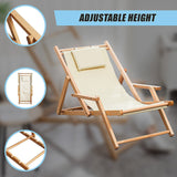 Premium Foldable Outdoor Sling Chair Patio Lounge - Low Angle