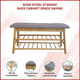 Shoe Stool Storage Rack Cabinet Multifunctional Space Saving - Side View