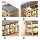 Shoe Stool Storage Rack Cabinet Multifunctional Space Saving - Extra Image
