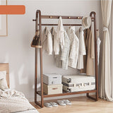 Dark Wood 160x100cm Clothes Rack Slim Stylish Space Saving