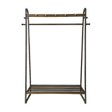 Dark Wood 160x100cm Clothes Rack Slim Stylish Space Saving
