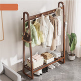 Dark Wood 160x100cm Clothes Rack Slim Stylish Space Saving