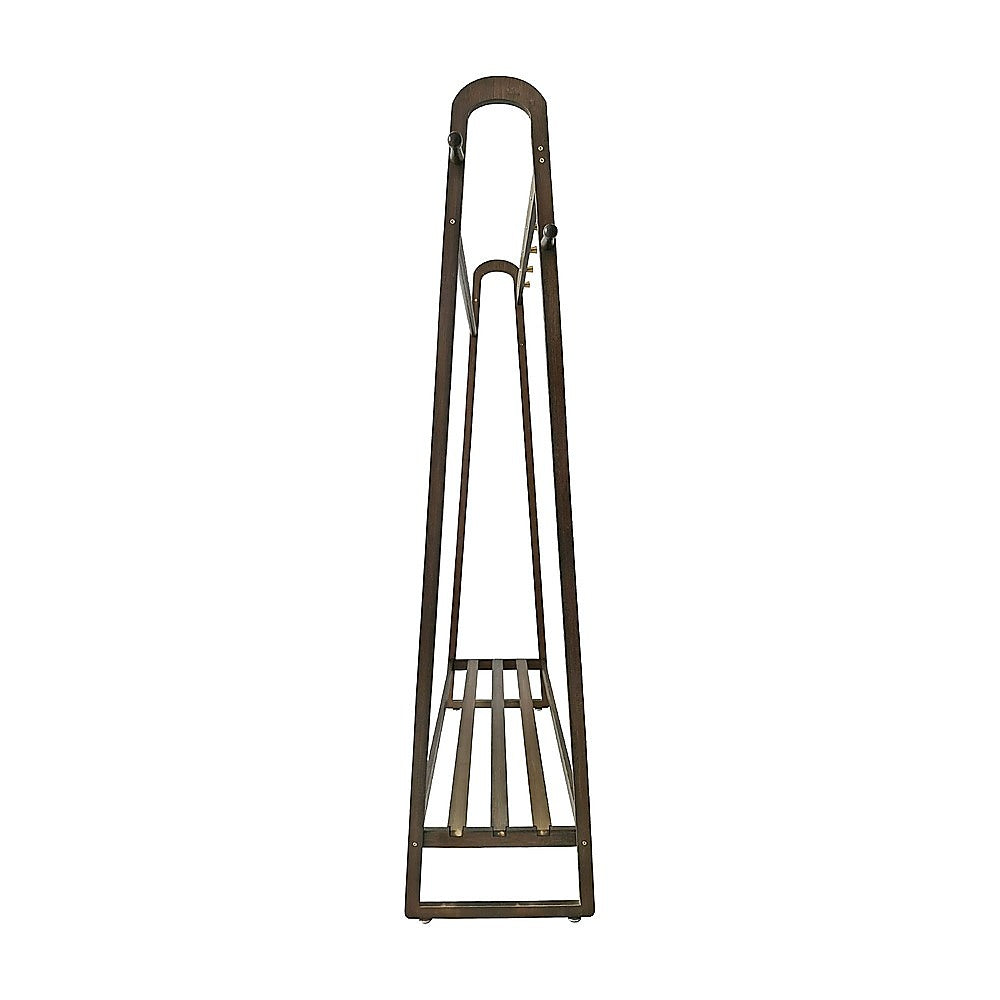 Dark Wood 160x100cm Clothes Rack Slim Stylish Space Saving