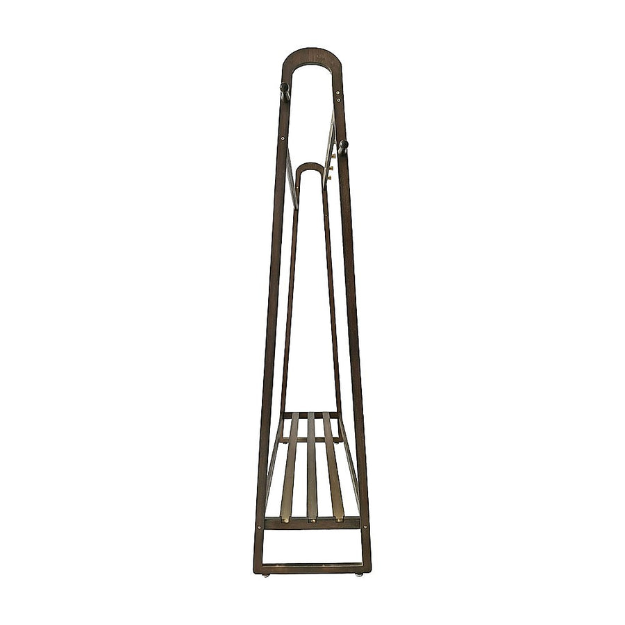Dark Wood 160x100cm Clothes Rack Slim Stylish Space Saving