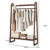 Dark Wood 160x100cm Clothes Rack Slim Stylish Space Saving