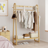 Wood 160x100cm Clothes Rack Slim Stylish Space Saving