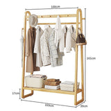 Wood 160x100cm Clothes Rack Slim Stylish Space Saving
