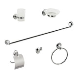 Bathroom Accessories Set 6 Piece Pack Chrome Wall Mounted Easy Fittings