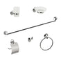 Bathroom Accessories Set 6 Piece Pack Chrome Wall Mounted Easy Fittings