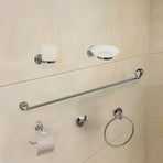 Bathroom Accessories Set 6 Piece Pack Chrome Wall Mounted Easy Fittings