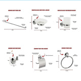 Bathroom Accessories Set 6 Piece Pack Chrome Wall Mounted Easy Fittings - Extra Image