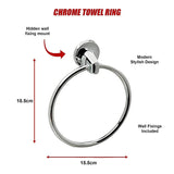 Bathroom Accessories Set 6 Piece Pack Chrome Wall Mounted Easy Fittings - Extra Image