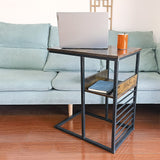 Sofa Side End Table Wooden Shelf Couch Living Nightstand - Side View