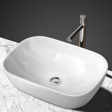 Ceramic Bathroom Basin Vanity Sink Oval Above Counter Top Mount Bowl - Front View